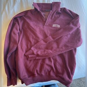 Brandy Melville Maroon Boston Pullover Sweatshirt